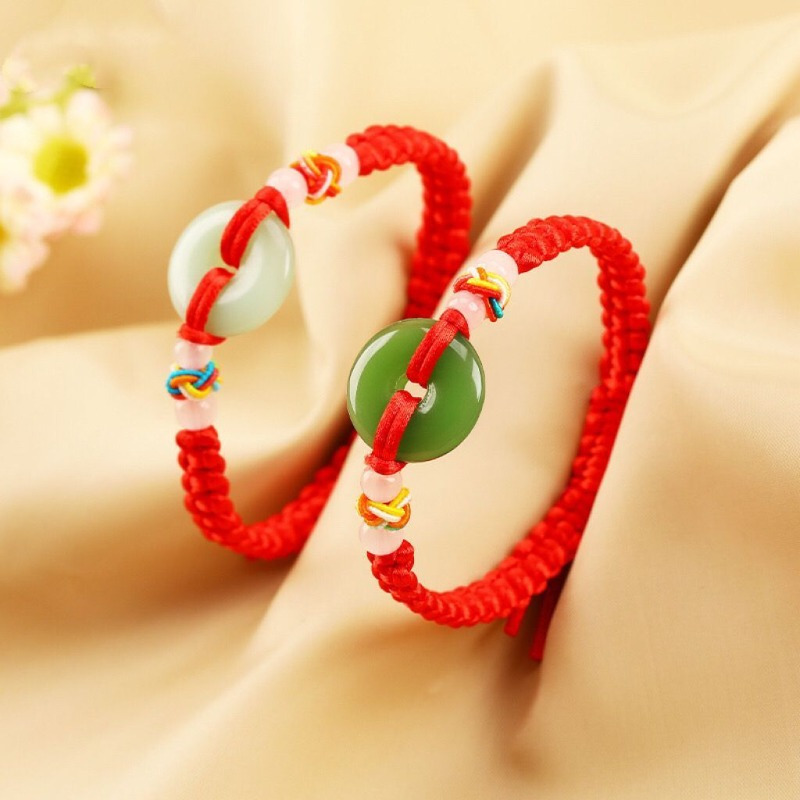 2pcs Red Rope Couple Bracelets Lucky Peace Gift